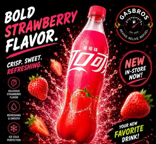 Strawberry Coca-Cola bottle promo